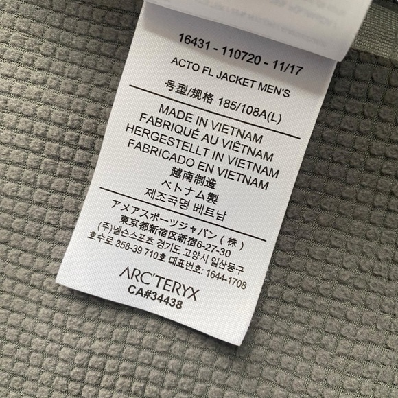 Arcteryx Acto FL Jacket Mens Large Softshell Grid Fleece Alpine Hood Pilot Gray - Picture 8 of 13